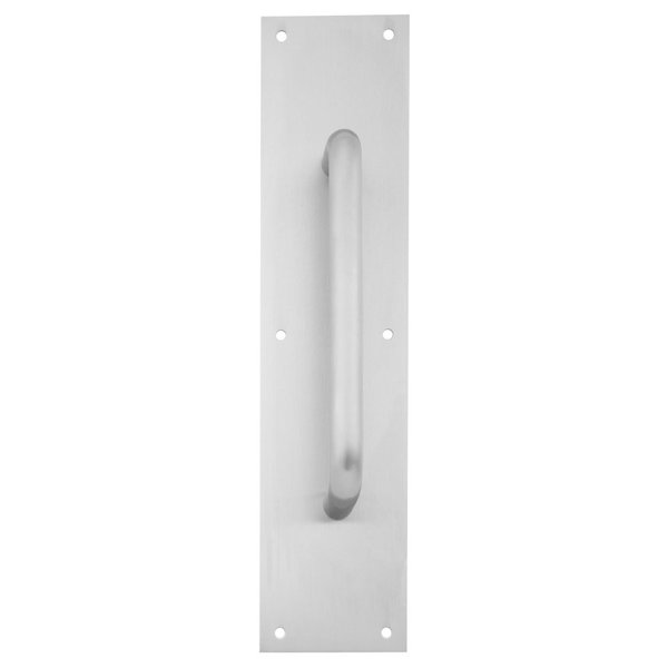 Ives Pull Plate, 6-in CTC, 3/4-in Diameter, 1-1/2-in Clearance, 4-in x 16-in, Satin Stainless Steel 8302-6 US32D 4X16